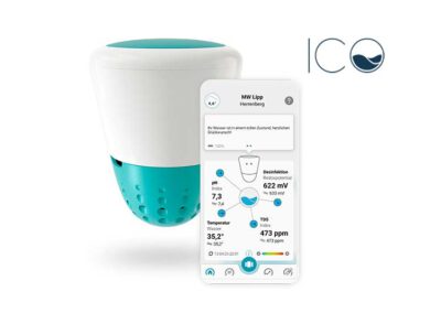 Ondilo Ico intelligenter Poolwasseranalysator und Messgerät mit Blutooth-App Verbindung für Smartphones